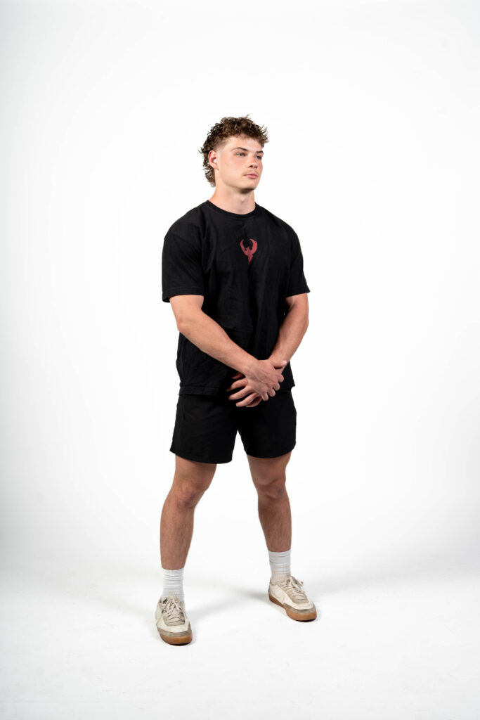 Man Wearing Reborn Shirt in studio